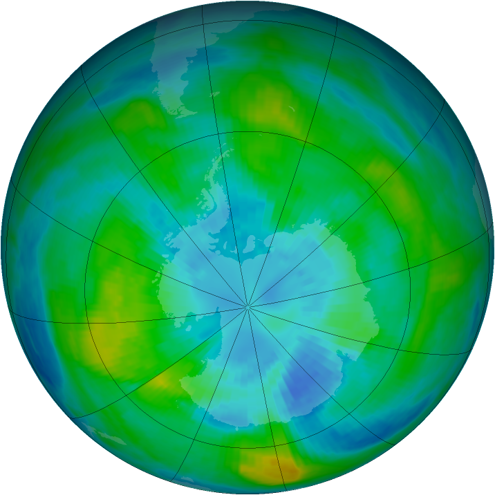 Antarctic ozone map for 30 March 1979